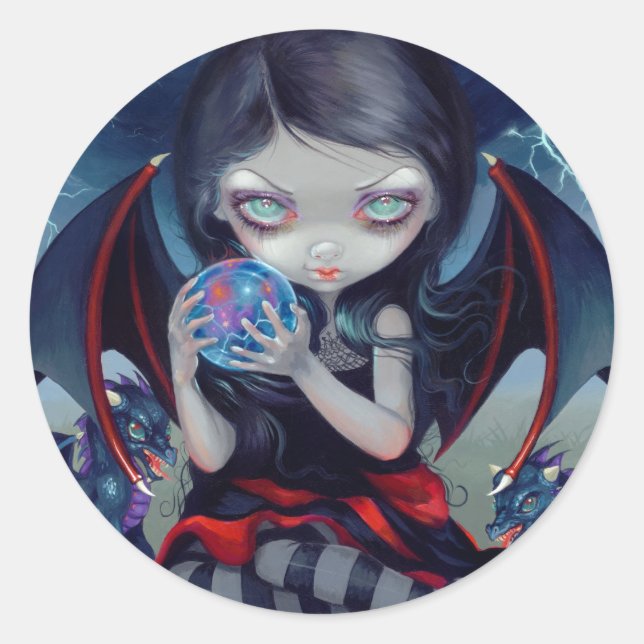 Adesivo Redondo “Dark Dragonling” Sticker (Frente)