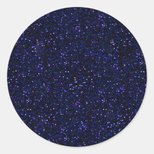 Adesivo Redondo Dark Midnight Indigo Blue Glitter