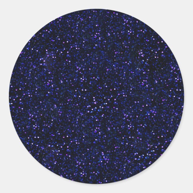 Adesivo Redondo Dark Midnight Indigo Blue Glitter (Frente)