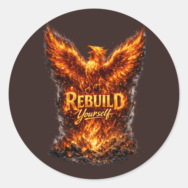 Adesivo Redondo Dark Phoenix Motivation Design (Frente)