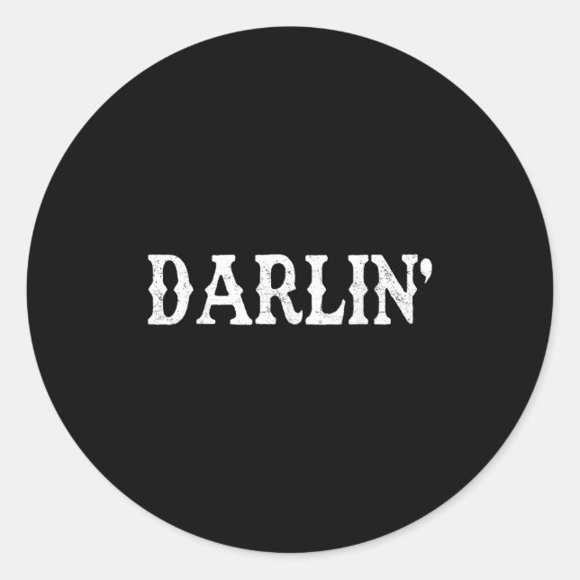 Adesivo Redondo Darlin Shirt Western Southern Rodeo Cowgirl (Frente)