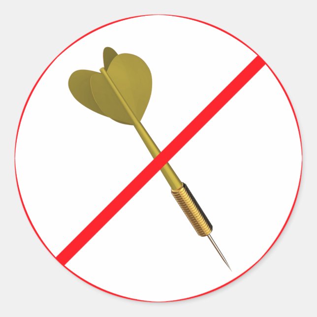 Adesivo Redondo Dart Arrows Proibido! (Frente)