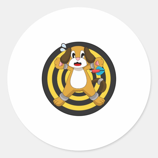 Adesivo Redondo Dart Dartboard Dog Darts (Frente)