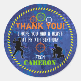 Adesivo Redondo Dart Wars Party Dart Gun Aniversário