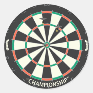 Adesivo Redondo Dartboard & Darts: Modelo 3D:
