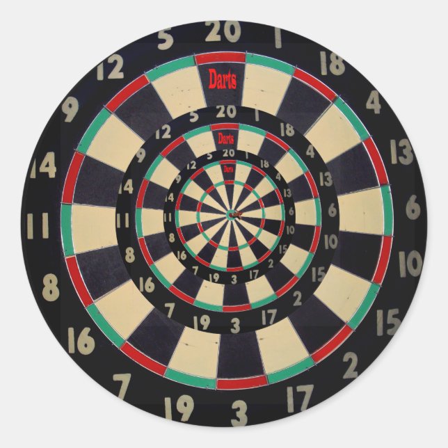 Adesivo Redondo Dartboard Em Três Níveis, (Frente)