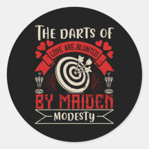 Adesivo Redondo Darts - Darts De Amor São Blunidos Por Maiden Mod