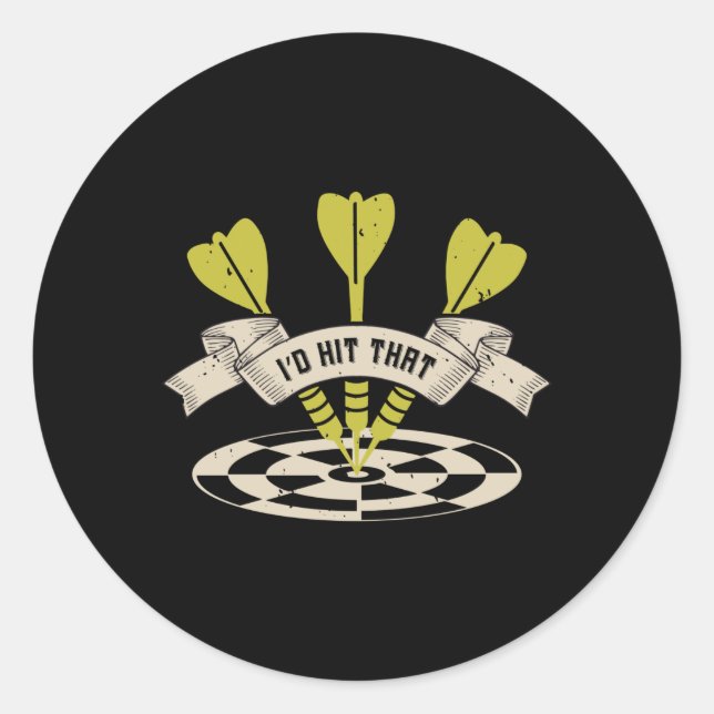 Adesivo Redondo Darts, eu atingiria o Bullseye (Frente)