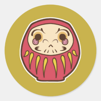 Adesivo Redondo Daruma Doll Sticker
