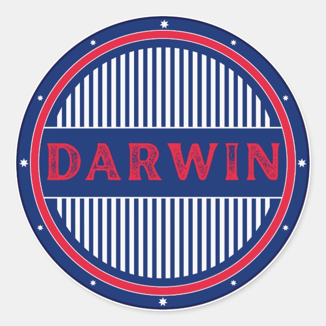 Adesivo Redondo Darwin City Pride Emblem – Australian Identity (Frente)
