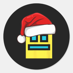Adesivo Redondo Dash Geometry Repete Vídeo do Jogo de Natal
