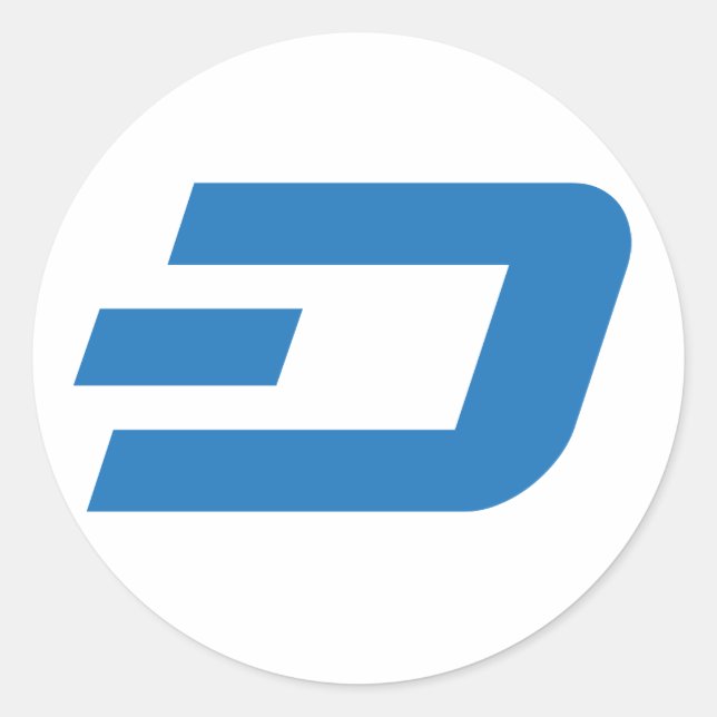 Adesivo Redondo Dash Sticker, Fundo Branco (Frente)