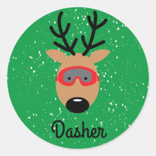 Adesivo Redondo Dasher Reindeer Classic Round Sticker