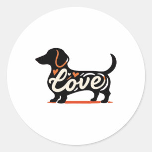 Adesivo Redondo Dashounds Paw-sitive Love Sticker