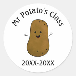 Adesivo Redondo Data da classe de batata