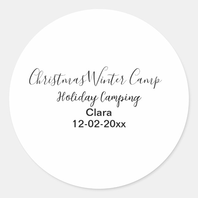 Adesivo Redondo Data de adição personalizada de acampamento de fér (Frente)