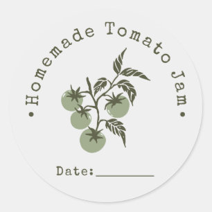 Adesivo Redondo Data de Envasamento de Geleia de Tomate Caseira Ve