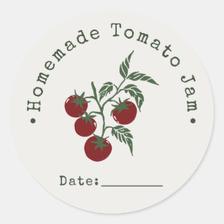 Adesivo Redondo Data de Selagem de Geleia de Tomate Caseira Carmes