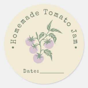 Adesivo Redondo Data de Selagem de Geleia de Tomate Caseira Pastel
