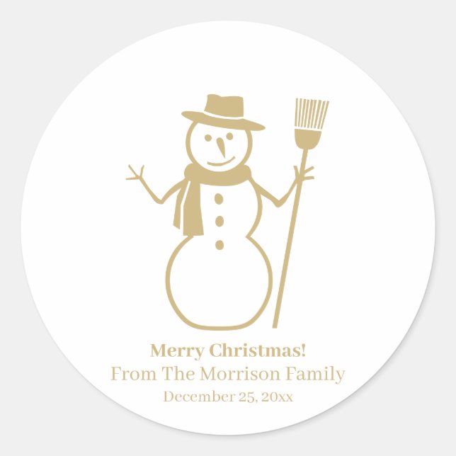 Adesivo Redondo Data do nome personalizado branco de ouro branco d (Frente)