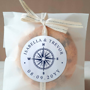 Adesivo Redondo Data náutica do marinho do branco   do compasso d