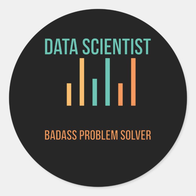 Adesivo Redondo Data Scientist Problem Solver Data Science (Frente)