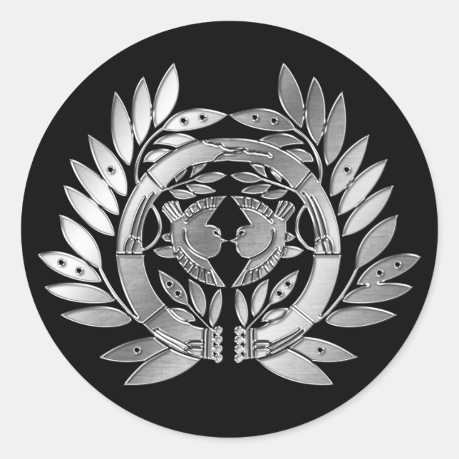 Adesivo Redondo Date Clan Kamon Silver Chrome (Frente)