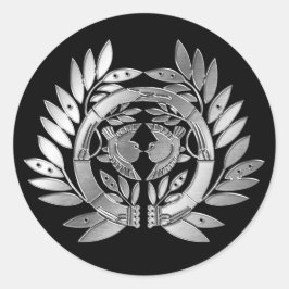 Adesivo Redondo Date Clan Kamon Silver Chrome