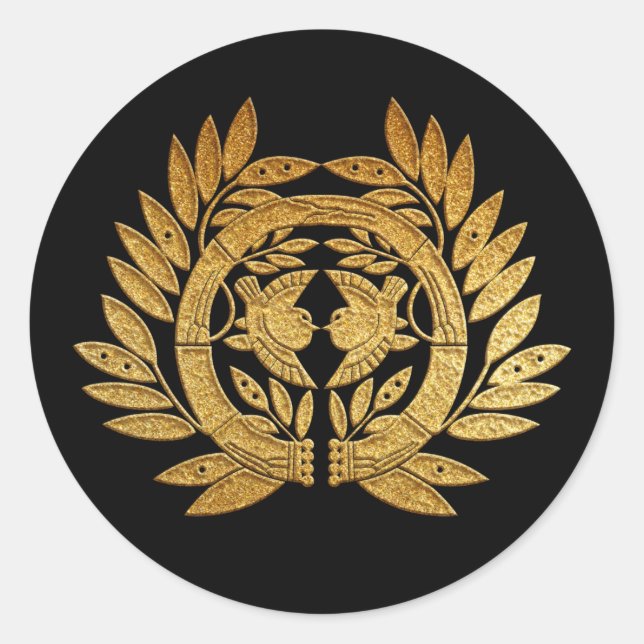 Adesivo Redondo Date Kamon Takeni Suzume em Dourado (Frente)