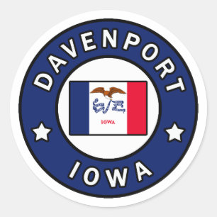 Adesivo Redondo Davenport Iowa