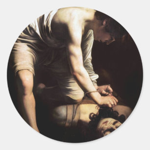 Adesivo Redondo David e Goliath por Caravaggio