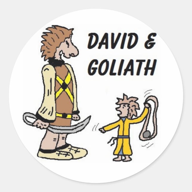 Adesivo Redondo David e Goliath Stickers (Frente)