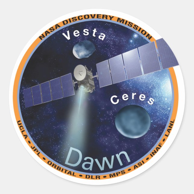 Adesivo Redondo Dawn Mission Patch (Frente)