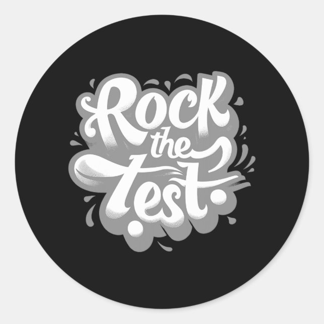 Adesivo Redondo Day Rock The Test Motivent Student Tes (Frente)