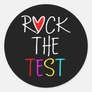 Adesivo Redondo Day Rock The Test Teacher Testing Day Engraçado Pr