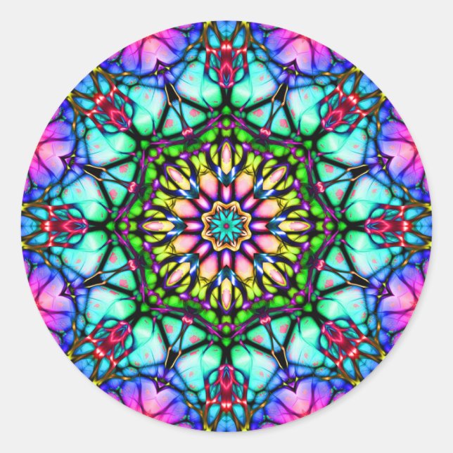 Adesivo Redondo Daydreams Kaleidoscope Mandala (Frente)