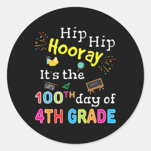 Adesivo Redondo Days Of School Gift For Kids Boys 4th Grade Teache