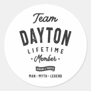 Adesivo Redondo Dayton Membro de Lifetime Nome Personalizado Dayto