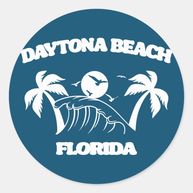 Adesivo Redondo Daytona Beach Florida (Frente)