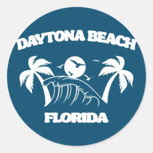 Adesivo Redondo Daytona Beach Florida