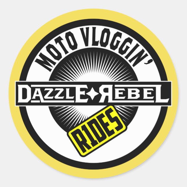Adesivo Redondo Dazzle Rebel Rides Sticker (Frente)