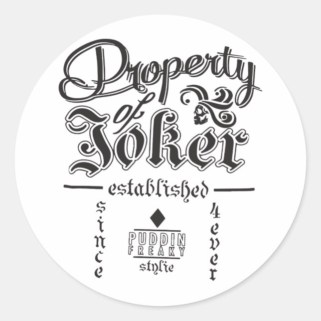 Adesivo Redondo Dc História em quadrinhos Suicida Squad Propriedad (Frente)