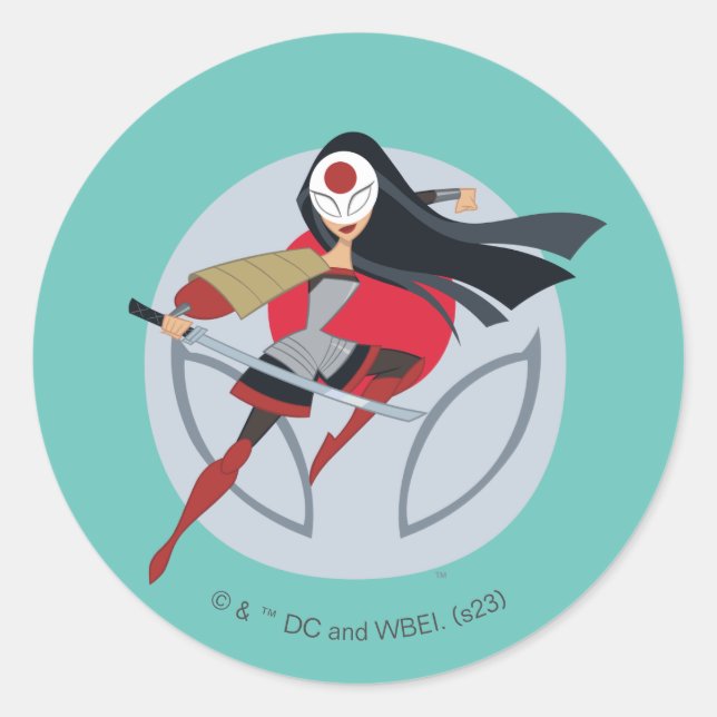 Adesivo Redondo DC Super Hero Girls Katana (Frente)