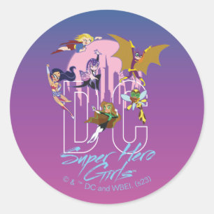 Adesivo Redondo DC Super Hero Girls Skyline