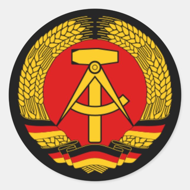 Adesivo Redondo DDR da Alemanha Oriental (Frente)