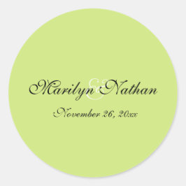 Adesivo redondo de 1,5" preto e verde pera