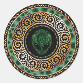 Adesivo redondo de Alienígena verde