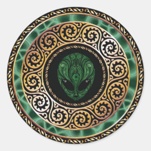 Adesivo redondo de Alienígena verde