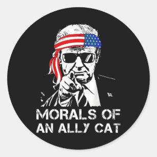 Adesivo Redondo De Ally Cat Funny Trump 2024 Trump Presidente