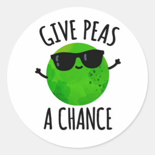 Adesivo Redondo Dê Ao Peas Uma Chance De Pea Pun Positivo